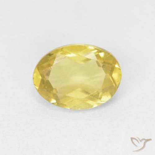 0.80ct 자연스러운 미디엄 옐로우 녹주석, 타원형, VVS-VS