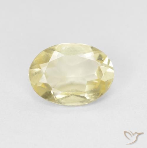 1.01ct 자연스러운 연노랑 녹주석, 타원형, VVS-VS
