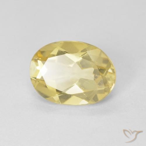 1.60ct 자연스러운 옅은 노랑 녹주석, 타원형, VS