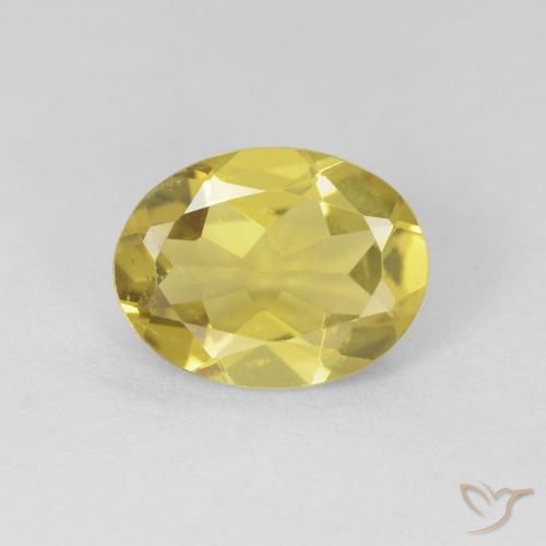 1.34ct 자연스러운 그윽한 노란색 녹주석, 타원형, VS