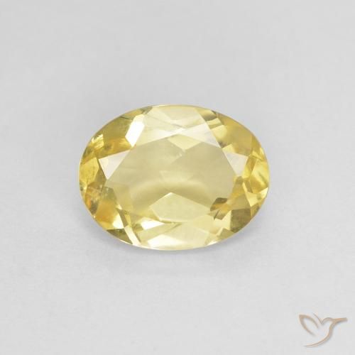 1.25ct 자연스러운 미디엄 옐로우 녹주석, 타원형, VS