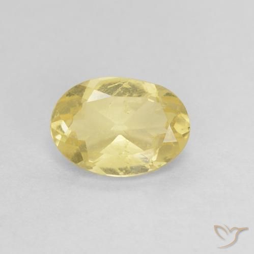 0.75ct 자연스러운 연노랑 녹주석, 타원형, VS