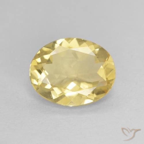 1.84ct 자연스러운 연노랑 녹주석, 타원형, VVS