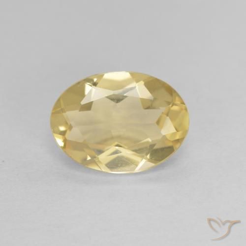 1.49ct 자연스러운 라이트 골드 녹주석, 타원형, VVS