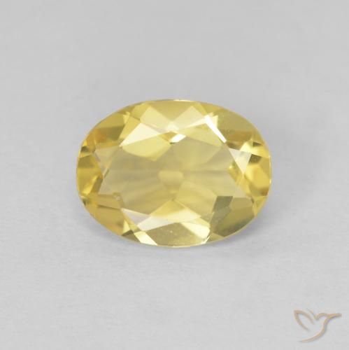 1.53ct 자연스러운 라이트 골드 녹주석, 타원형, VVS