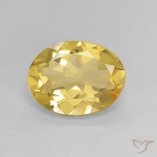 2.19ct 자연스러운 연노랑 녹주석, 타원형, VVS
