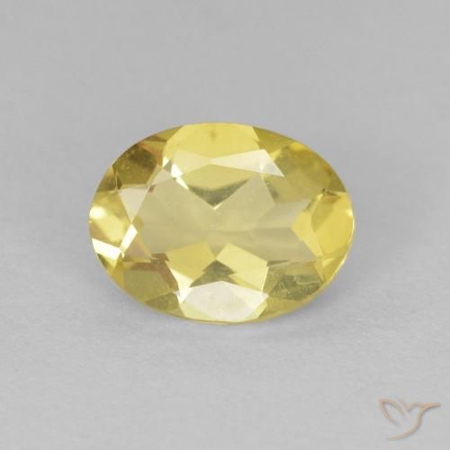 1.43ct 자연스러운 연노랑 녹주석, 타원형, VVS
