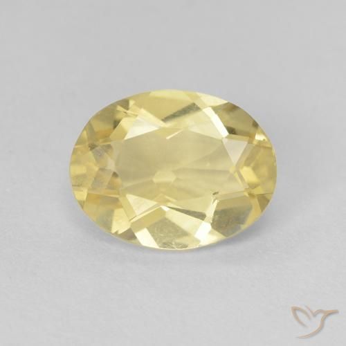 1.70ct 자연스러운 연노랑 녹주석, 타원형, VVS