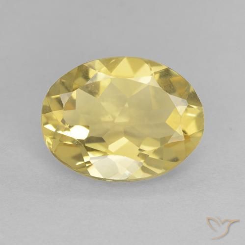 2.03ct 자연스러운 연노랑 녹주석, 타원형, VVS