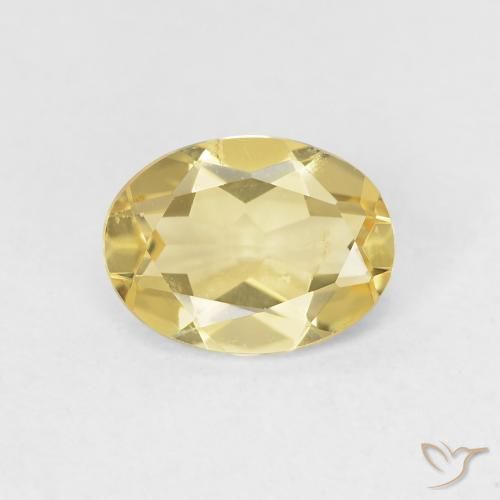1.07ct 자연스러운 연노랑 녹주석, 타원형, VS