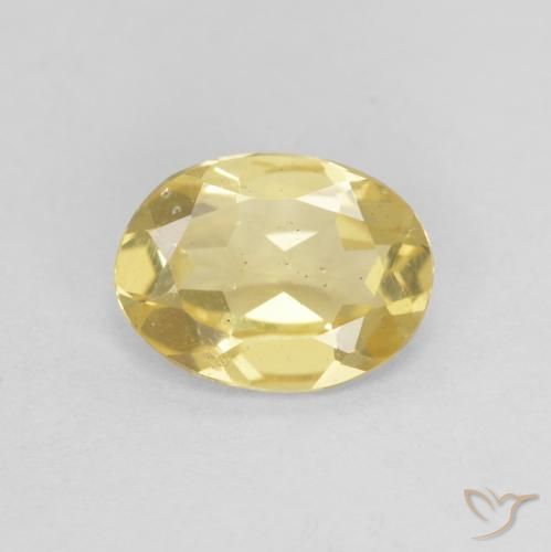 1.00ct 자연스러운 연노랑 녹주석, 타원형, VS
