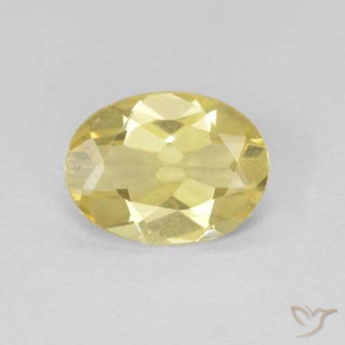 1.34ct 자연스러운 라이트 골드 녹주석, 타원형, VVS-VS