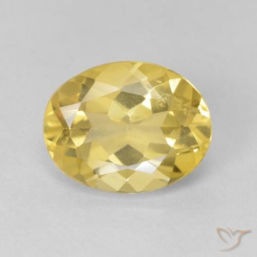 2.28ct 자연스러운 연노랑 녹주석, 타원형, VS
