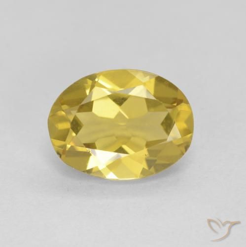 1.68ct 자연스러운 라이트 골드 녹주석, 타원형, VVS