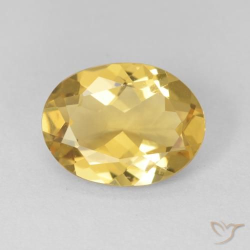 1.89ct 자연스러운 연노랑 녹주석, 타원형, VVS