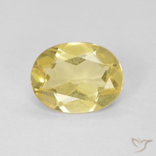 1.58ct 자연스러운 연노랑 녹주석, 타원형, VVS
