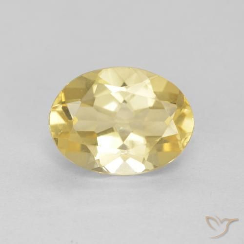 1.74ct 자연스러운 연노랑 녹주석, 타원형, VVS
