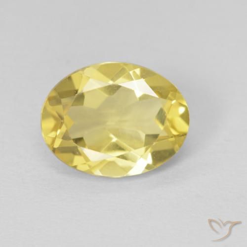 1.76ct 자연스러운 연노랑 녹주석, 타원형, VVS