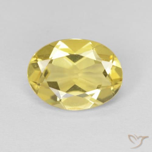 1.74ct 자연스러운 라이트 허니 옐로우 녹주석, 타원형, VVS