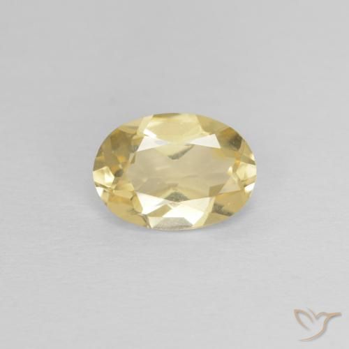 0.69ct 자연스러운 라이트 골든 옐로우 녹주석, 타원형, VVS
