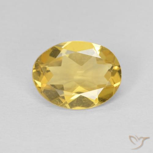 1.37ct 자연스러운 딥 옐로우 녹주석, 타원형, VVS