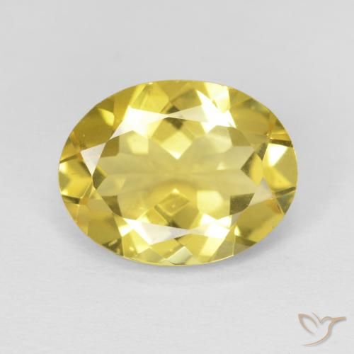 2.04ct 자연스러운 흙빛 노란색 녹주석, 타원형, VS