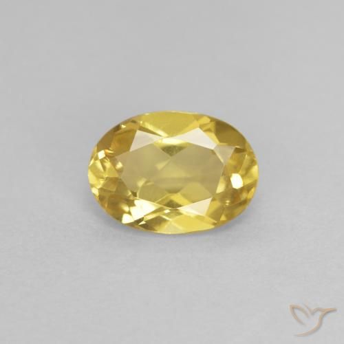 0.74ct 자연스러운 연노랑 녹주석, 타원형, VVS-VS