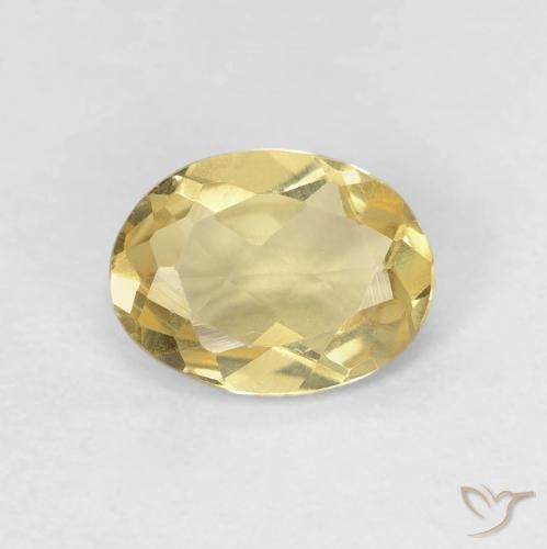 1.04ct 자연스러운 따뜻한 노란색 녹주석, 타원형, VVS-VS