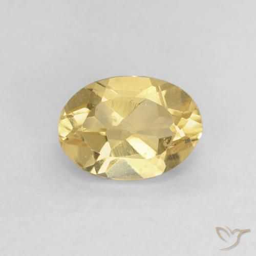 0.93ct 자연스러운 미디엄 옐로우 녹주석, 타원형, VVS-VS