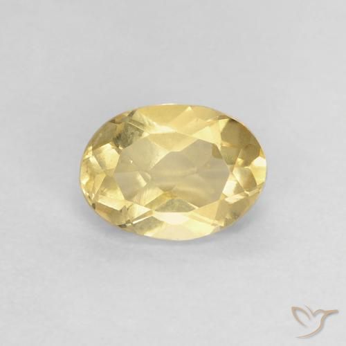 0.80ct 자연스러운 연노랑 녹주석, 타원형, VVS-VS