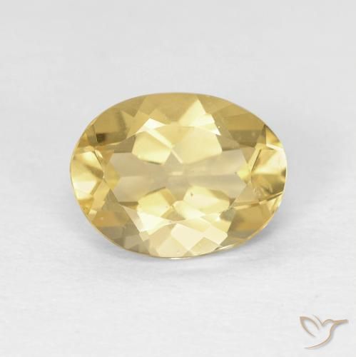 1.62ct 자연스러운 따뜻한 노란색 녹주석, 타원형, VVS-VS