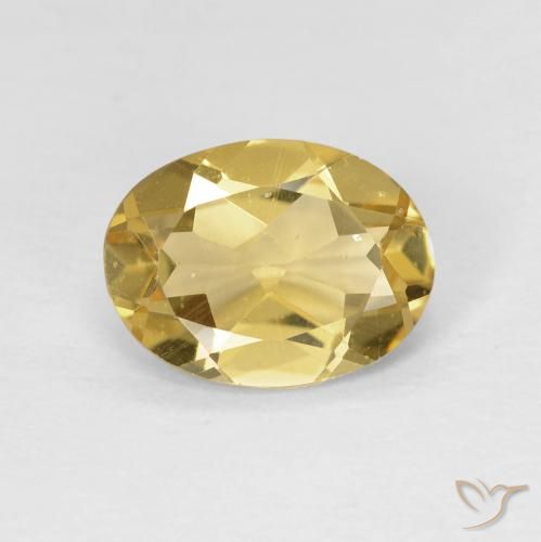 1.50ct 자연스러운 미디엄 옐로우 녹주석, 타원형, VVS-VS