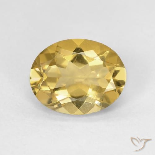 2.27ct 자연스러운 따뜻한 노란색 녹주석, 타원형, VS