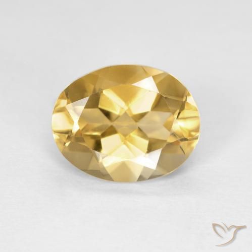 3.14ct 자연스러운 미디엄 골드 녹주석, 타원형, VVS