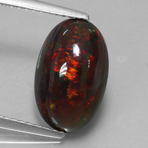 2.60캐럿 천연 멀티컬러 블랙 오팔, 타원형 컷, 13×8.3 mm, 불투명체