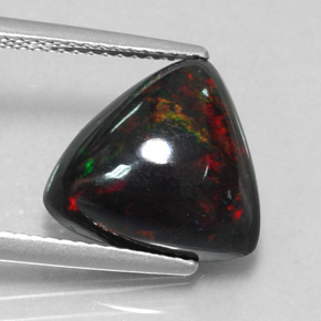 4.00캐럿 천연 멀티컬러 블랙 오팔, 트릴리언, 12.5×11.8 mm, 불투명체