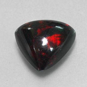 4.00캐럿 천연 멀티컬러 블랙 오팔, 트릴리언, 12.5×11.8 mm, 불투명체