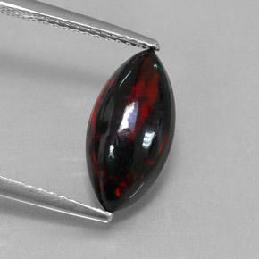 1.93캐럿 천연 멀티컬러 블랙 오팔, 마퀴즈, 13.9×6.8 mm, 불투명체