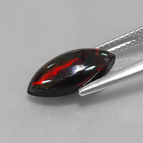 1.93캐럿 천연 멀티컬러 블랙 오팔, 마퀴즈, 13.9×6.8 mm, 불투명체