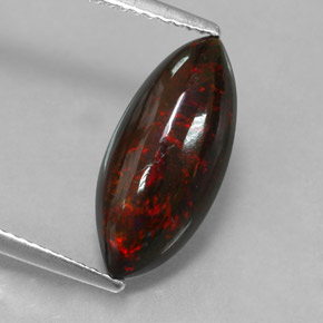 2.28캐럿 천연 멀티컬러 블랙 오팔, 마퀴즈, 16.3×7.6 mm, 불투명체