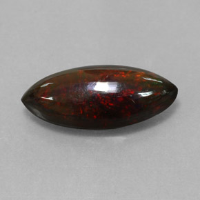 2.28캐럿 천연 멀티컬러 블랙 오팔, 마퀴즈, 16.3×7.6 mm, 불투명체
