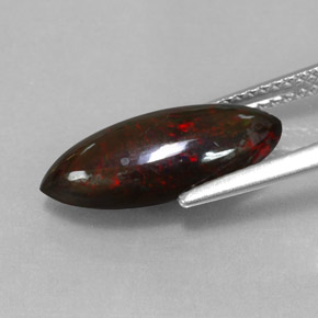 2.28캐럿 천연 멀티컬러 블랙 오팔, 마퀴즈, 16.3×7.6 mm, 불투명체