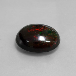 8.82캐럿 천연 멀티컬러 블랙 오팔, 타원형 컷, 18×13.7 mm, 불투명체