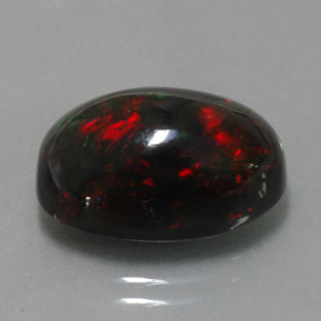 5.81캐럿 천연 멀티컬러 블랙 오팔, 타원형 컷, 15.7×10.4 mm, 불투명체