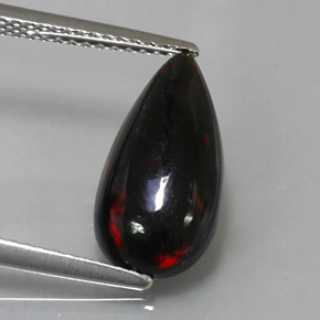 2.19캐럿 천연 멀티컬러 블랙 오팔, 배 모양, 15×7.6 mm, 불투명체