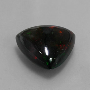 3.55캐럿 천연 멀티컬러 블랙 오팔, 트릴리언, 12.9×12.1 mm, 불투명체