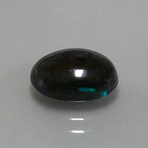 1.62캐럿 천연 멀티컬러 블랙 오팔, 타원형 컷, 10.2×7.2 mm, 불투명체