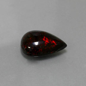 2.18캐럿 천연 멀티컬러 블랙 오팔, 배 모양, 13.2×9.1 mm, 불투명체