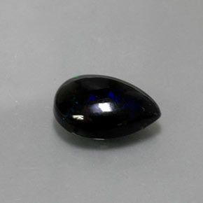 2.38캐럿 천연 멀티컬러 블랙 오팔, 배 모양, 12.8×8.9 mm, 불투명체
