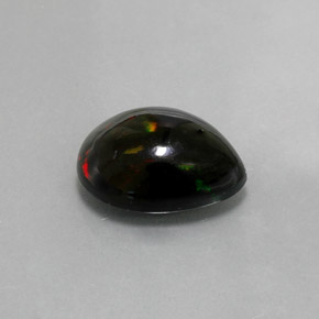 2.96캐럿 천연 멀티컬러 블랙 오팔, 배 모양, 13.2×10.2 mm, 불투명체